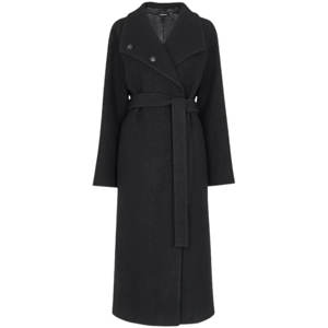 Whistles Black Morgan Funnel Neck Coat